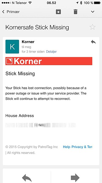 NETTBRUDD: Skulle nettlinjen streike, oppdager systemet dette og varsler deg både via app og mail. NETTBRUDD: Skulle nettlinjen streike, oppdager systemet dette og varsler deg både via app og mail.