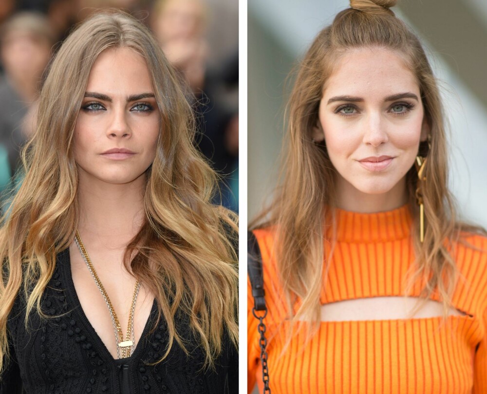 FYLDIGE BRYN: Cara Delevingne og Chiara Ferragni har stålkontroll på brynene sine og hvordan de skal nappe dem. FYLDIGE BRYN: Cara Delevingne og Chiara Ferragni har stålkontroll på brynene sine og hvordan de skal nappe dem.