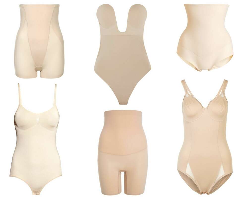 SHAPEWEAR (f.v.): Magic Bodyfashion Shapewear latte, kr 499. Fashion Forms U-Plunge self-adhesive bodysuit/net-a-porter, kr 337. Kappahl trusekorsett, kr 199. H&M Shapebody seamless, kr 199. Spanx Shape My Day Shapewear - natural, kr 699. Triumph Shape Sensation - Body - smooth skin, kr 749. SHAPEWEAR (f.v.): Magic Bodyfashion Shapewear latte, kr 499. Fashion Forms U-Plunge self-adhesive bodysuit/net-a-porter, kr 337. Kappahl trusekorsett, kr 199. H&M Shapebody seamless, kr 199. Spanx Shape My Day Shapewear - natural, kr 699. Triumph Shape Sensation - Body - smooth skin, kr 749.