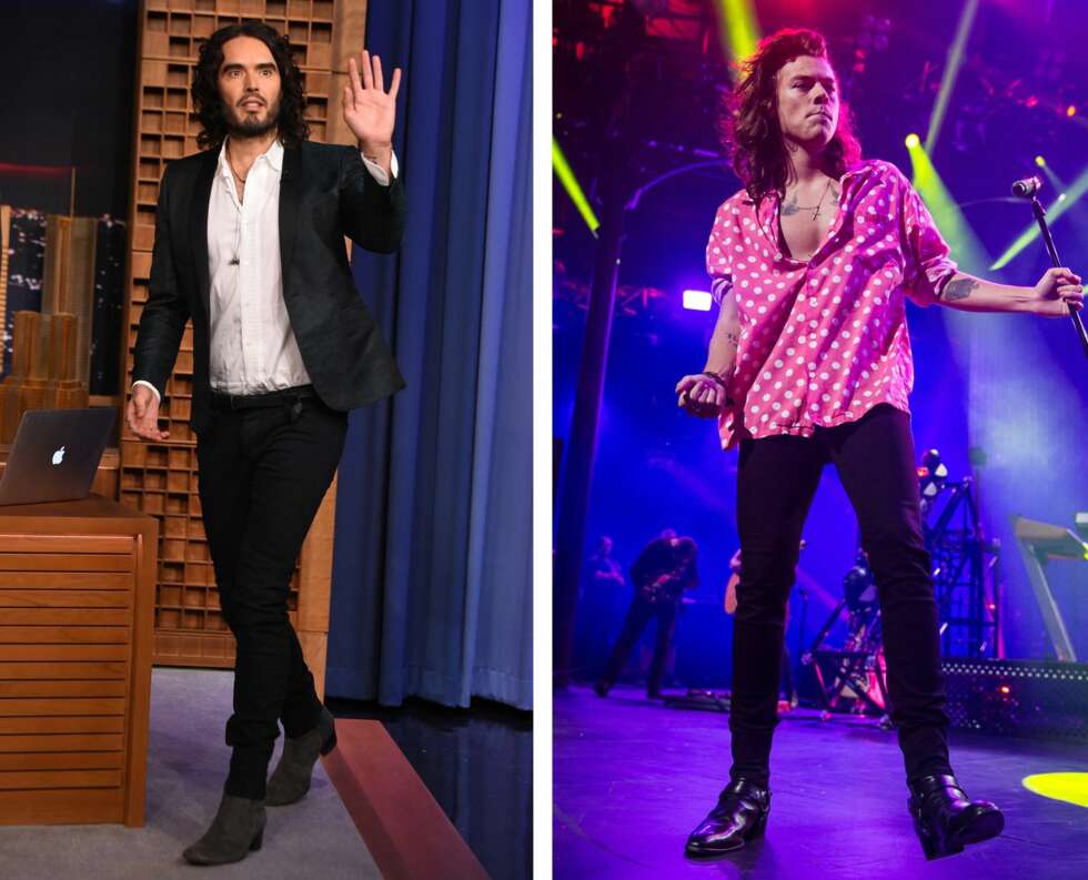 SKINNY JEANS-ELSKERE: Både Russel Brand og Harry Styles elsker de sorte, supertrange buksene. Og er det noen som kler dem, er det kanskje disse to – eller? SKINNY JEANS-ELSKERE: Både Russel Brand og Harry Styles elsker de sorte, supertrange buksene. Og er det noen som kler dem, er det kanskje disse to – eller?