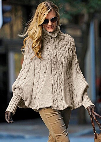 I SIN HELHET: Slik ser hele fletteponchoen ut. I SIN HELHET: Slik ser hele fletteponchoen ut.