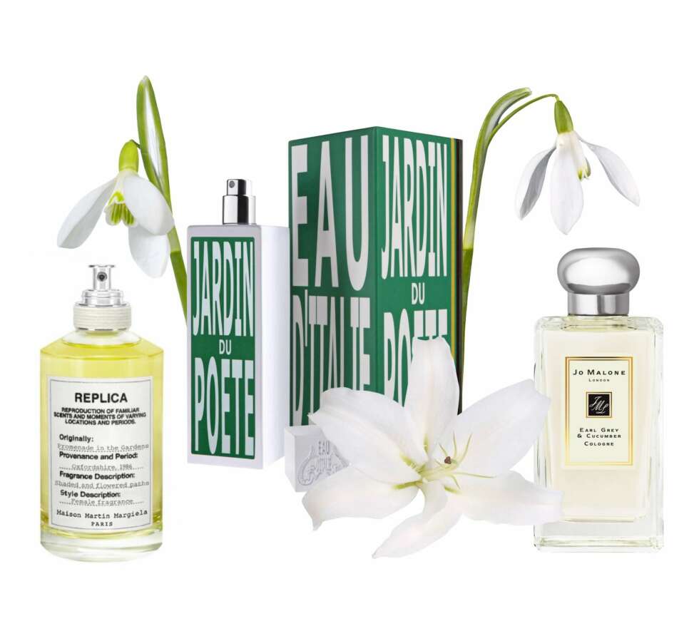 BLOMSTERBARN: Fra venstre: Martin Margiela Replica Promenade in the Gardens, kr 695. Eau D'Italie Jardan du Poete, kr 950. Jo Malone Earl Grey & Cucumber, kr 450. BLOMSTERBARN: Fra venstre: Martin Margiela Replica Promenade in the Gardens, kr 695. Eau D'Italie Jardan du Poete, kr 950. Jo Malone Earl Grey & Cucumber, kr 450.
