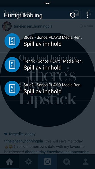 HURTIGKOBLING: Dette er snarveien om du for eksempel vil vise bilder fra mobilen på TV-en. HURTIGKOBLING: Dette er snarveien om du for eksempel vil vise bilder fra mobilen på TV-en.