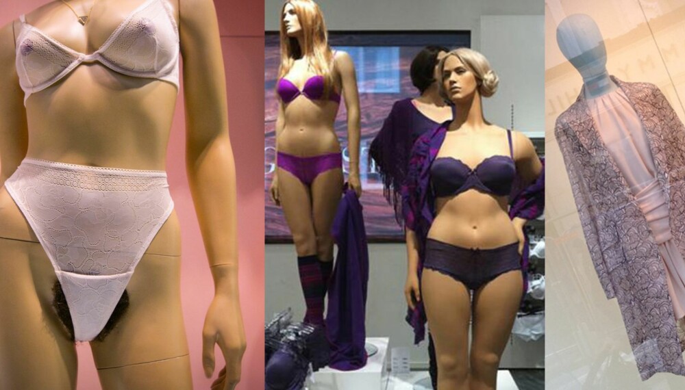 PRØVEDUKKER: Visste du at disse dukkene gjør noe med deg som skal shoppe? De kalles nemlig ikke «butikkens beste selger» uten grunn. Fra venstre: Slik så American Apparel sin Valentines-utstilling ut. De vel hårete bikinilinjene ble litt av en snakkis. I midten: Disse prøvedukkene fra Åhlens har blitt verdensstjerner. PRØVEDUKKER: Visste du at disse dukkene gjør noe med deg som skal shoppe? De kalles nemlig ikke «butikkens beste selger» uten grunn. Fra venstre: Slik så American Apparel sin Valentines-utstilling ut. De vel hårete bikinilinjene ble litt av en snakkis. I midten: Disse prøvedukkene fra Åhlens har blitt verdensstjerner.