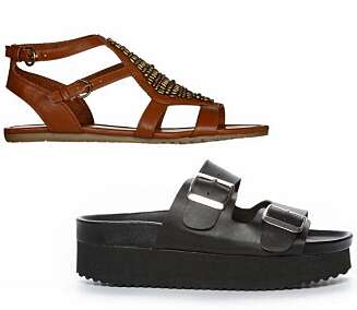 UTSEENDET BEDRAR: Faller valget mellom sesongens stygg-fine platåsandal trend og tradisjonelle flate skinnsandaler med åpen hel, burde du gå for den første (Dakota Platform fra Depeche) og spare føttene for smerte. UTSEENDET BEDRAR: Faller valget mellom sesongens stygg-fine platåsandal trend og tradisjonelle flate skinnsandaler med åpen hel, burde du gå for den første (Dakota Platform fra Depeche) og spare føttene for smerte.