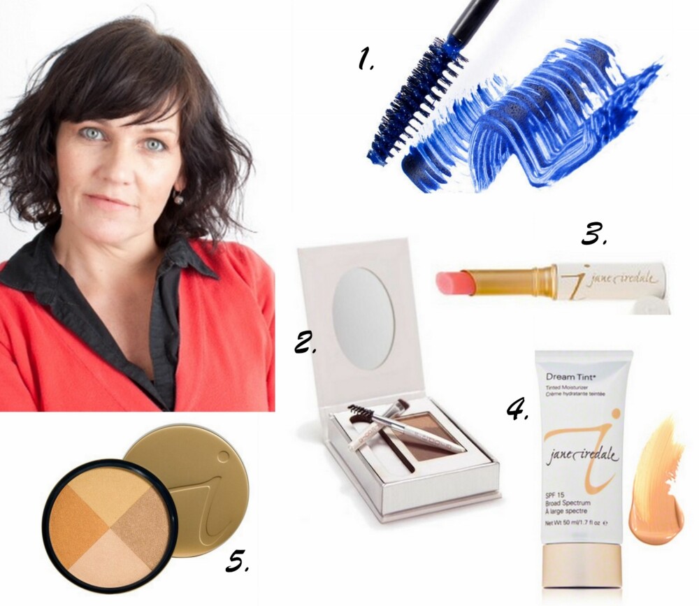 SKJØNNHETSFAVORITTENE TIL WENCHE STAGEBOE: 1. Lengthening Mascara MS3 Navy fra Fedora Minerals (kr 165), 2. Brow Kit fra Fedora Minerals (kr 215), 3. Just Kissed Lip And Cheek Stain Forever Pink fra Jane Iredale (kr 255), 4. Dream Tint Tinted Moisturizer SPF15 - Warm Bronze fra Jane Iredale (kr 465), 5. Quad Bronzer i fargen Moonglow fra Jane Iredale (kr 498). SKJØNNHETSFAVORITTENE TIL WENCHE STAGEBOE: 1. Lengthening Mascara MS3 Navy fra Fedora Minerals (kr 165), 2. Brow Kit fra Fedora Minerals (kr 215), 3. Just Kissed Lip And Cheek Stain Forever Pink fra Jane Iredale (kr 255), 4. Dream Tint Tinted Moisturizer SPF15 - Warm Bronze fra Jane Iredale (kr 465), 5. Quad Bronzer i fargen Moonglow fra Jane Iredale (kr 498).