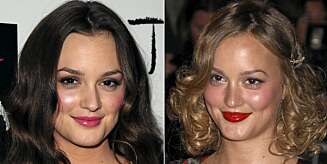 ROUGE: Leighton Meester har brukt altfor mye rouge, og ender derfor opp med å se litt klovnete ut. ROUGE: Leighton Meester har brukt altfor mye rouge, og ender derfor opp med å se litt klovnete ut.