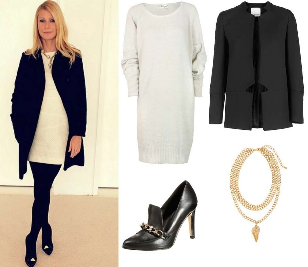 UNG OG FRESH: Istedenfor å endre på kroppsformen, fokuserer Gwyneth heller på å se like fresh og kul ut på utsiden, som hun er på innsiden. <b>PRODUKTFORSLAG:</b> Abigail Sweater Dress fra Kristine Vikse, kr 1299. Granville Jacket fra Samsø Samsø, kr 1999. Zign Pumps fra Zalando, kr 799. Smykke fra H&M, kr 69,50. UNG OG FRESH: Istedenfor å endre på kroppsformen, fokuserer Gwyneth heller på å se like fresh og kul ut på utsiden, som hun er på innsiden. <b>PRODUKTFORSLAG:</b> Abigail Sweater Dress fra Kristine Vikse, kr 1299. Granville Jacket fra Samsø Samsø, kr 1999. Zign Pumps fra Zalando, kr 799. Smykke fra H&M, kr 69,50.
