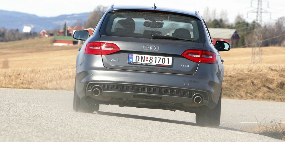 GODT DRIV: Med sportsunderstell og kvikk motor oppleves A4 Avant som en sportslig bil på veien. Fjæringskomforten kunne vært bedre. GODT DRIV: Med sportsunderstell og kvikk motor oppleves A4 Avant som en sportslig bil på veien. Fjæringskomforten kunne vært bedre.