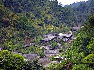 GODT SKJULT: Landsbyen Mae Kampong med sine 133 hus ligger godt gjemt i jungelen, inneklemt mellom fjellene 50 km øst for Chiang Mai. (Foto: Bjørn Moholdt) GODT SKJULT: Landsbyen Mae Kampong med sine 133 hus ligger godt gjemt i jungelen, inneklemt mellom fjellene 50 km øst for Chiang Mai. (Foto: Bjørn Moholdt)
