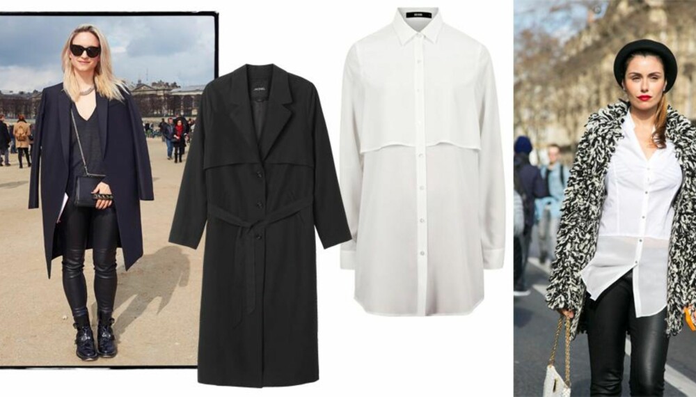 FÅ STILEN PÅ BUDSJETT: Fine basisplagg kan kombineres med det meste. Lang blazer fra Mango, kr 399. Skjorte fra Bik Bok, kr 399. FÅ STILEN PÅ BUDSJETT: Fine basisplagg kan kombineres med det meste. Lang blazer fra Mango, kr 399. Skjorte fra Bik Bok, kr 399.