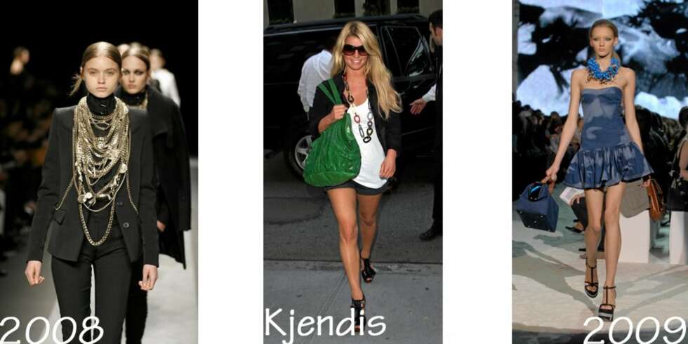 SMYKKER: Stort og mange skal det være synes Givenchy på sin høst/vintervisning 2008, Jessica Simpson er hjertens enig og Just Cavalli liker pent pyntede halser i 2009. SMYKKER: Stort og mange skal det være synes Givenchy på sin høst/vintervisning 2008, Jessica Simpson er hjertens enig og Just Cavalli liker pent pyntede halser i 2009.