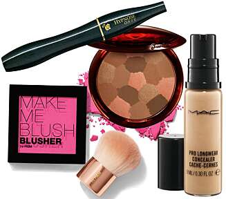 SMINKEFAVORITTER: Lancôme Hypnôse Mascara, kr 249. Make Me Blush Blusher by H&M, kr 39. Guerlain solpudder, kr 450. Mac Pro Longwear Concealer, kr 170. SMINKEFAVORITTER: Lancôme Hypnôse Mascara, kr 249. Make Me Blush Blusher by H&M, kr 39. Guerlain solpudder, kr 450. Mac Pro Longwear Concealer, kr 170.