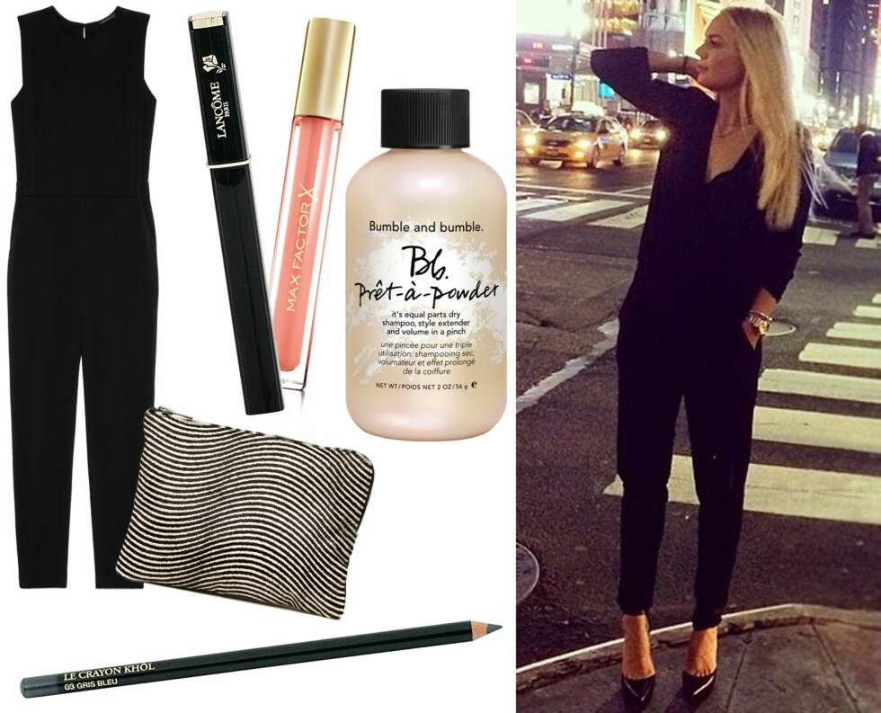 DRØMMEOUTFIT: Jumpsuit fra Theory, kr 3800. Clutch fra Cala & Jade, kr 2000. Lancôme Le Crayon Khol i fargen 03 Gris Bleu, kr 189. Lancôme Definicils Mascara, kr 249. Lipgloss fra Max Factor, kr 129. Bumble & Bumble Prêt-a-Powder, kr 215. DRØMMEOUTFIT: Jumpsuit fra Theory, kr 3800. Clutch fra Cala & Jade, kr 2000. Lancôme Le Crayon Khol i fargen 03 Gris Bleu, kr 189. Lancôme Definicils Mascara, kr 249. Lipgloss fra Max Factor, kr 129. Bumble & Bumble Prêt-a-Powder, kr 215.
