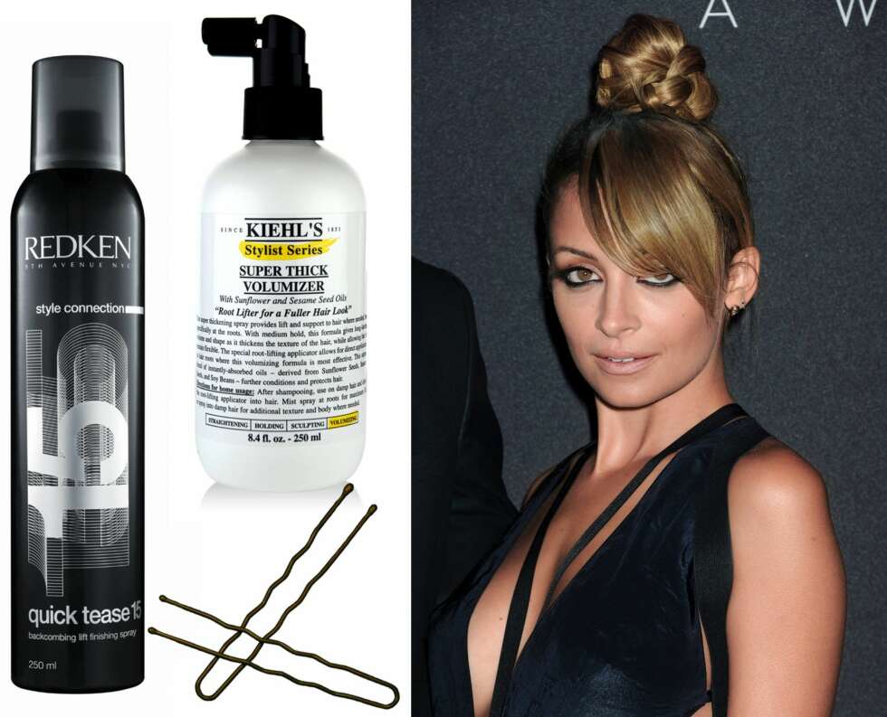 FLETTA TOPP: Redken Quick Tease 15 Backcombing Lift Finishin Spray, kr 313. Kiehl's Super Thick Volumizer, kr 230. Hårspenner fra Glitter, kr 29. FLETTA TOPP: Redken Quick Tease 15 Backcombing Lift Finishin Spray, kr 313. Kiehl's Super Thick Volumizer, kr 230. Hårspenner fra Glitter, kr 29.