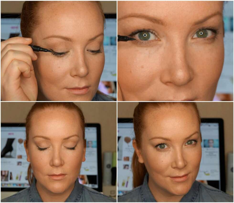 RIKTIG VINKEL: Å dele opp eyelineren i mindre steg, og huske på en riktig vinkel, er alfa-omega når det kommer til å legge flytende eyeliner. Uansett om man har tunge øyelokk eller ikke. RIKTIG VINKEL: Å dele opp eyelineren i mindre steg, og huske på en riktig vinkel, er alfa-omega når det kommer til å legge flytende eyeliner. Uansett om man har tunge øyelokk eller ikke.