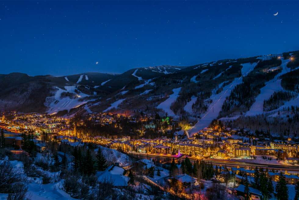 Kveldsstemning over Vail. Et magisk skue. Kveldsstemning over Vail. Et magisk skue.