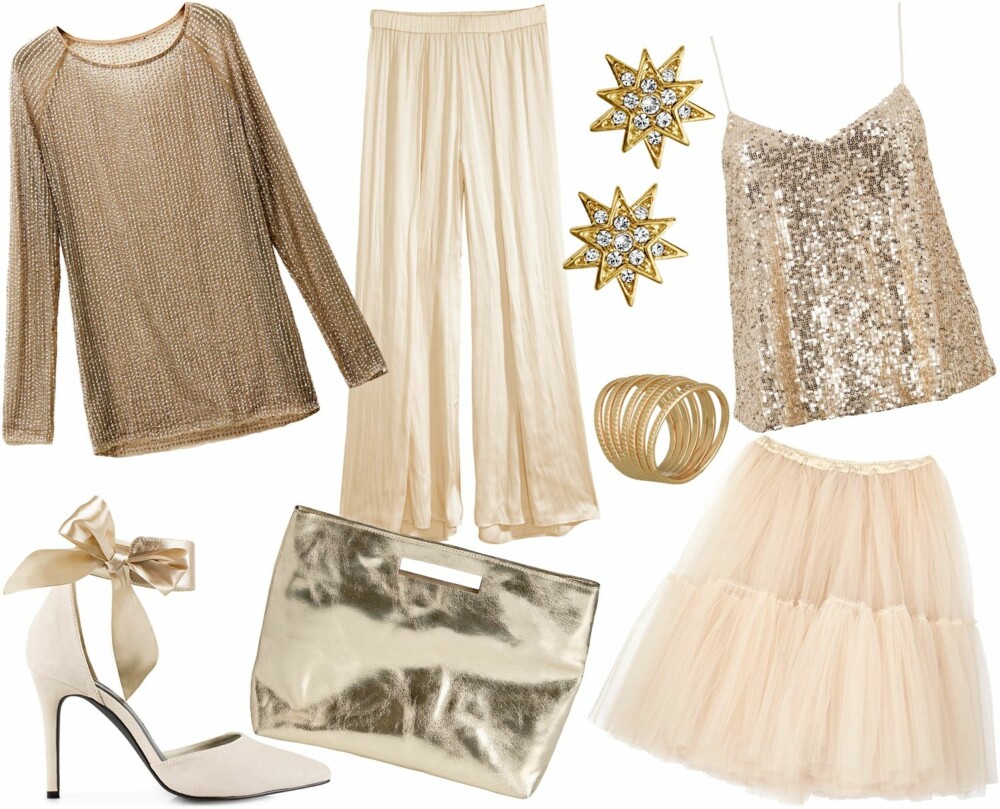 FRA VENSTRE: Topp fra H&M, kr 799. Pumps fra Nelly.com, kr 349. Veske fra Pieces, kr 400. Bukse fra H&M, kr 199. Øredobber fra Dyrberg/Kern, kr 329. Ring fra Accessorize, kr 65. Skjørt fra Asos.com, kr 600. Topp fra Bik Bok, kr 299. FRA VENSTRE: Topp fra H&M, kr 799. Pumps fra Nelly.com, kr 349. Veske fra Pieces, kr 400. Bukse fra H&M, kr 199. Øredobber fra Dyrberg/Kern, kr 329. Ring fra Accessorize, kr 65. Skjørt fra Asos.com, kr 600. Topp fra Bik Bok, kr 299.