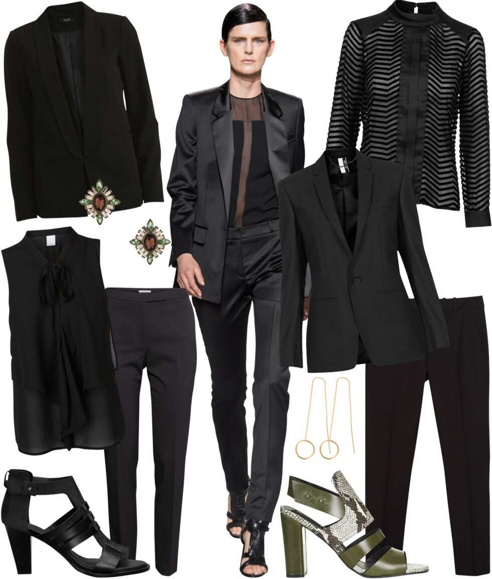 UNDER KR 1500: Blazer fra Vila, kr 349. Topp fra Vero Moda, kr 99. Øredobber fra Topshop, kr 155. Bukser fra H&M, kr 199. Stiletter fra & Other Stories. UNDER KR 3300: Blazer fra Topshop, kr 699. Skjorte fra InWear, kr 999. Bukser fra Zara, kr 399. Øredobber fra Stine A, kr 285. Stiletter fra Topshop, kr 900. UNDER KR 1500: Blazer fra Vila, kr 349. Topp fra Vero Moda, kr 99. Øredobber fra Topshop, kr 155. Bukser fra H&M, kr 199. Stiletter fra & Other Stories. UNDER KR 3300: Blazer fra Topshop, kr 699. Skjorte fra InWear, kr 999. Bukser fra Zara, kr 399. Øredobber fra Stine A, kr 285. Stiletter fra Topshop, kr 900.