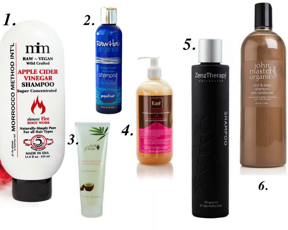 PRODUKT-TIPS: 1. Apple Cider Vinegar Shampoo fra Morocco Method (ca kr. 300), 2. Magnificent Moisture Shampoo fra Raw Hair Organics (ca. kr 200), 3. Pure Honey & Virgin Coconut Restorative Shampoo fra karma.no (kr 199), 4. Kaé Repairing Shampoo fra karma.no (kr 289), 5. Mandarin Shampoo fra Zenz Therapy (kr 269), 6. Zinc & Sage Shampoo med Balsam fra John Masters Organics (kr 799 for 1000ml). PRODUKT-TIPS: 1. Apple Cider Vinegar Shampoo fra Morocco Method (ca kr. 300), 2. Magnificent Moisture Shampoo fra Raw Hair Organics (ca. kr 200), 3. Pure Honey & Virgin Coconut Restorative Shampoo fra karma.no (kr 199), 4. Kaé Repairing Shampoo fra karma.no (kr 289), 5. Mandarin Shampoo fra Zenz Therapy (kr 269), 6. Zinc & Sage Shampoo med Balsam fra John Masters Organics (kr 799 for 1000ml).