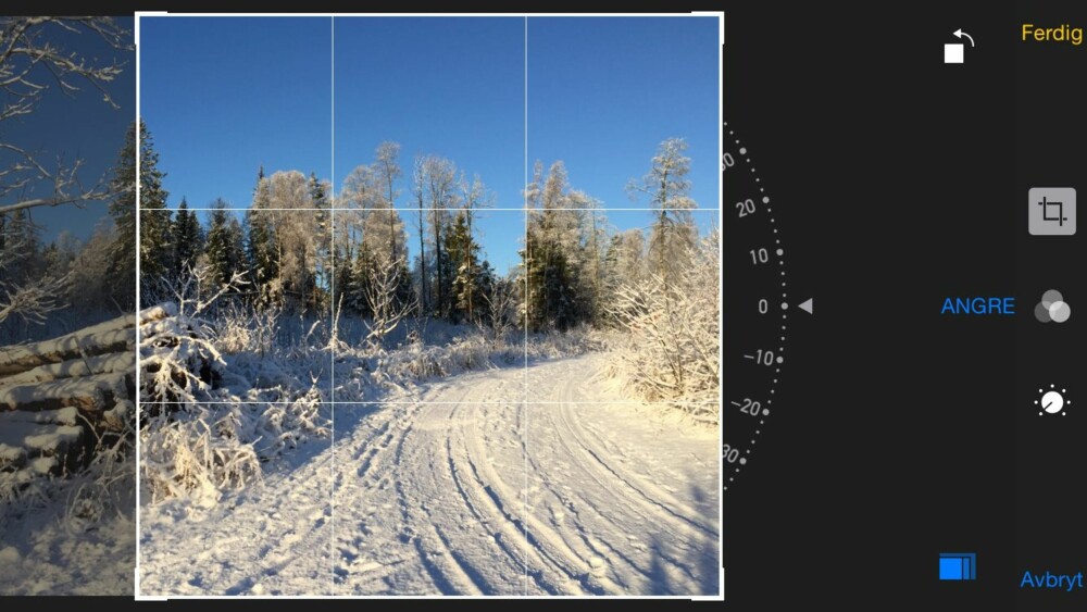 BESKJÆR: Unngå å bruke kvadratfunksjonen i fotoappen. Det er bedre å beskjære bildet i etterkant. BESKJÆR: Unngå å bruke kvadratfunksjonen i fotoappen. Det er bedre å beskjære bildet i etterkant.