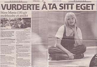 STO FREM: Justine opplevde en massiv respons da hun fortalte om mobbingen. STO FREM: Justine opplevde en massiv respons da hun fortalte om mobbingen.