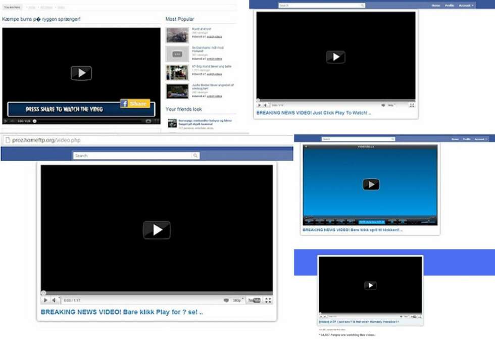 IKKE KLIKK: Vær forsiktig om du må laste ned eller følge en lenke for å se en video på Facebook. IKKE KLIKK: Vær forsiktig om du må laste ned eller følge en lenke for å se en video på Facebook.