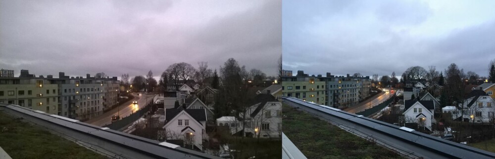 GODT KAMERA: Lumia 535 (til venstre) tar gode bilder. Fargene har litt mer rødt i seg enn de litt mer nøytrale bildene fra iPhone 6 Plus (til høyre). Bildet fra iPhone 6 (til høyre) er skalert noe ned for å få samme utsnitt som på Lumia 535. GODT KAMERA: Lumia 535 (til venstre) tar gode bilder. Fargene har litt mer rødt i seg enn de litt mer nøytrale bildene fra iPhone 6 Plus (til høyre). Bildet fra iPhone 6 (til høyre) er skalert noe ned for å få samme utsnitt som på Lumia 535.