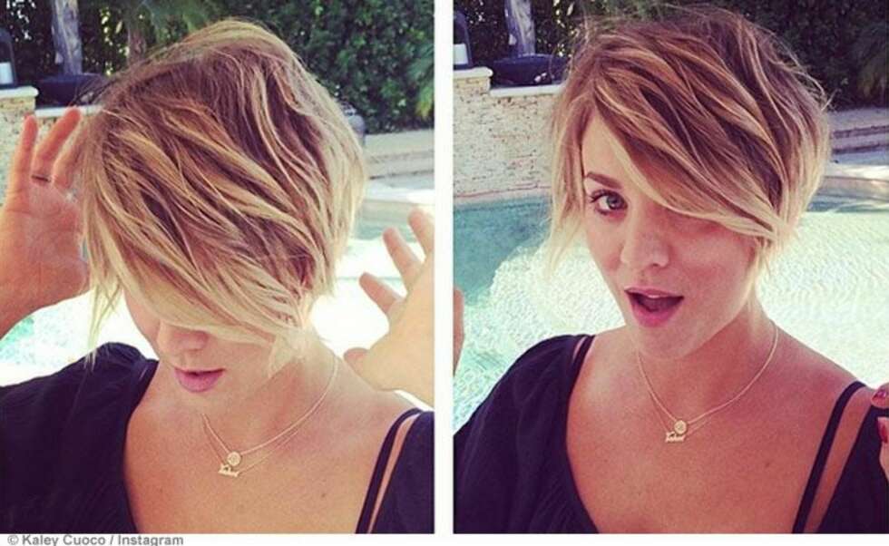 INSPIRASJONEN: Jeg elsker klippen til Kaley Cuoco, og ber frisøren min bruke klippen hennes som inspirasjon. INSPIRASJONEN: Jeg elsker klippen til Kaley Cuoco, og ber frisøren min bruke klippen hennes som inspirasjon.