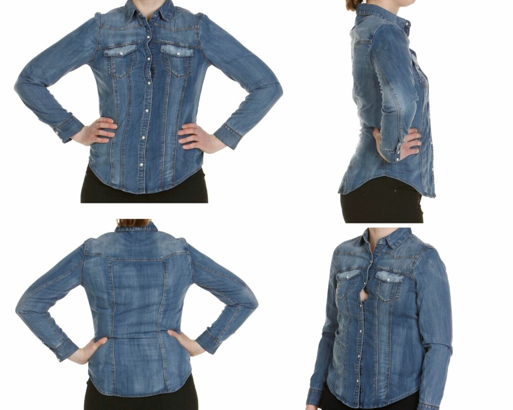 DENIMSKJORTE: Størrelse M (kr 399). DENIMSKJORTE: Størrelse M (kr 399).