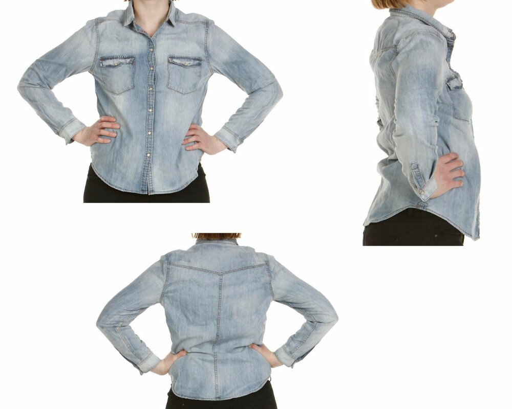 DENIMSKJORTE: Størrelse 38 (kr 299). DENIMSKJORTE: Størrelse 38 (kr 299).