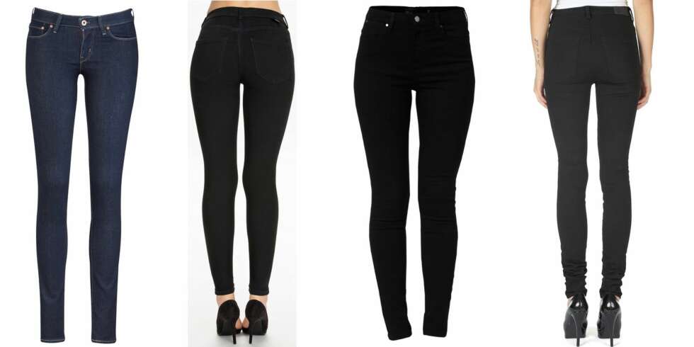 FRA VENSTRE: Levis Modern Slight Curve Skinny, kr 999. Dr. Denim Lexy Black, kr 399. 6.MQ Zoul, kr 499. Diesel Skinzee High, kr 999. FRA VENSTRE: Levis Modern Slight Curve Skinny, kr 999. Dr. Denim Lexy Black, kr 399. 6.MQ Zoul, kr 499. Diesel Skinzee High, kr 999.