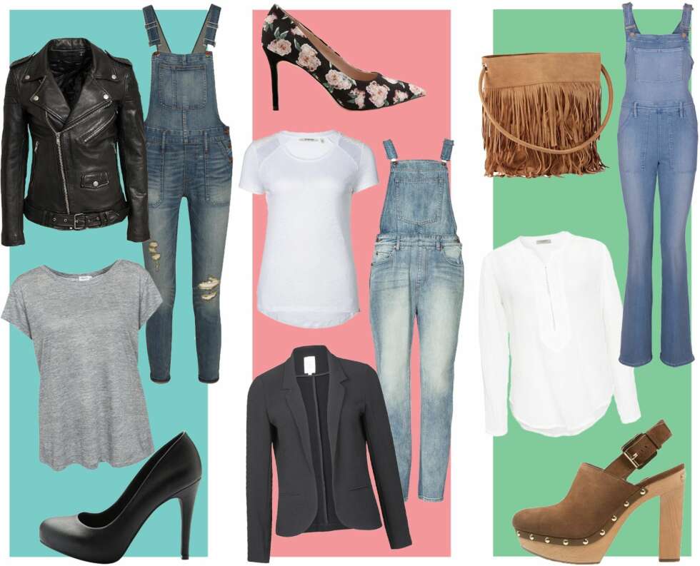TRE ULIKE STYLINGER: Skinnjakke fra BLK DNM/Nelly.com, kr 5995. Grå T-skjorte fra Fillipa K/Nelly.com, kr 699. Svarte pumps fra Bianco, kr 499. Snekkerbukse fra Madewell/Net-a-porter.com, kr 1899. Svart blazer fra Vivikes, kr 499. Hvit T-skjorte fra Rich & Royal, kr 649. Pumps fra Aldo, kr 899. Snekkerbukse fra Dr. Denim/Nelly.com, kr 699. Hvit tunika fra Hunkydory/Nelly.com, kr 1195. Frynseveske fra Ellos, kr 399. Tresko fra Michael Kors/Zalando.com, kr 1795. Snekkerbukse fra Frame Denim, kr 3900. TRE ULIKE STYLINGER: Skinnjakke fra BLK DNM/Nelly.com, kr 5995. Grå T-skjorte fra Fillipa K/Nelly.com, kr 699. Svarte pumps fra Bianco, kr 499. Snekkerbukse fra Madewell/Net-a-porter.com, kr 1899. Svart blazer fra Vivikes, kr 499. Hvit T-skjorte fra Rich & Royal, kr 649. Pumps fra Aldo, kr 899. Snekkerbukse fra Dr. Denim/Nelly.com, kr 699. Hvit tunika fra Hunkydory/Nelly.com, kr 1195. Frynseveske fra Ellos, kr 399. Tresko fra Michael Kors/Zalando.com, kr 1795. Snekkerbukse fra Frame Denim, kr 3900.