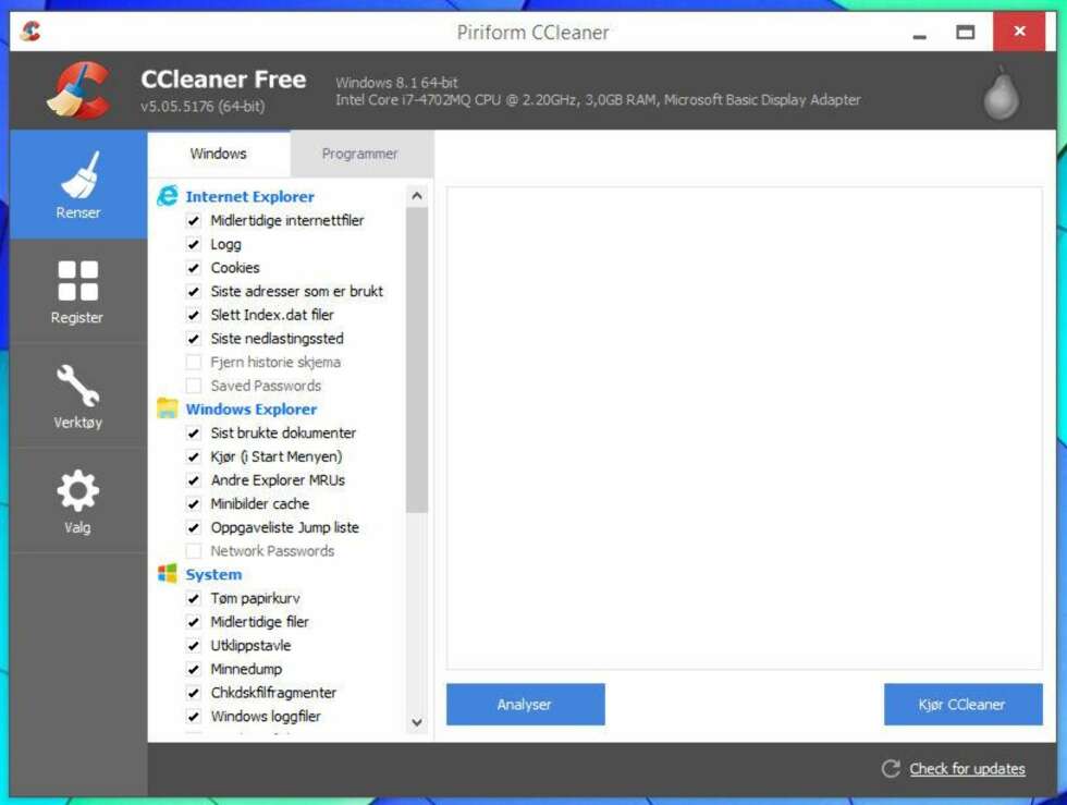 RYDD OPP: CCleaner er et proft program som rydder opp på harddisken din. RYDD OPP: CCleaner er et proft program som rydder opp på harddisken din.