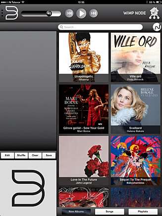 API: Slik ser WiMP ut i Bluesound-appen. API: Slik ser WiMP ut i Bluesound-appen.