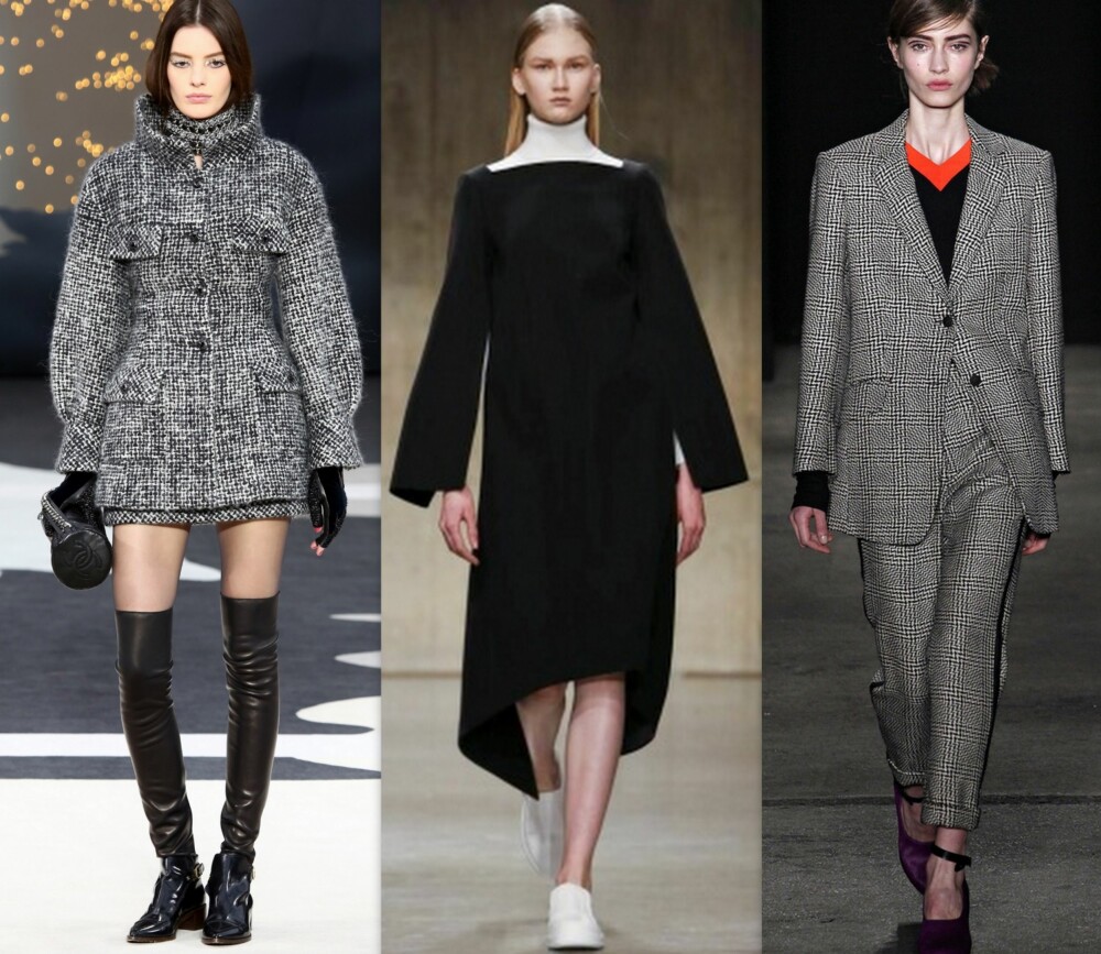 FOR KORT OG STORT: Makeupartist Trude mener både de korte skjørtene og lange bootsene Chanel, den påkledde nonnestilen fra J.W. Anderson og de store dressene fra Rag & Bone blir vanskelig å style til en norsk høst og vinter. FOR KORT OG STORT: Makeupartist Trude mener både de korte skjørtene og lange bootsene Chanel, den påkledde nonnestilen fra J.W. Anderson og de store dressene fra Rag & Bone blir vanskelig å style til en norsk høst og vinter.