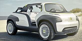 Litt buggy over Citroën Lacoste. Neppe tilfeldig at den er fotografert på en strand. De golf-inspirerte forhjulene er større enn bakhjulene. Foto: Citroën Litt buggy over Citroën Lacoste. Neppe tilfeldig at den er fotografert på en strand. De golf-inspirerte forhjulene er større enn bakhjulene. Foto: Citroën