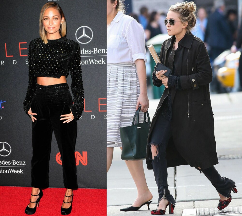 HOLLYWOOD-TRIKSENE: Til venstre: Smale og mørke jeans vil også være med på å gi en illusjon av at man er høyere (og slankere) enn det man er, som Nicole Richie (154,96 cm). I motsetning til store og baggy jeans. Til høyre: Å få håret vekk fra ansiktet, i en litt høy hestehale eller i en dott på toppen av hodet, gjør så man ser høyere ut - siden håret fungerer som en slags forlengelse av kroppen. Mary-Kate Olsen er for eksempel 152,5 med håret ned. HOLLYWOOD-TRIKSENE: Til venstre: Smale og mørke jeans vil også være med på å gi en illusjon av at man er høyere (og slankere) enn det man er, som Nicole Richie (154,96 cm). I motsetning til store og baggy jeans. Til høyre: Å få håret vekk fra ansiktet, i en litt høy hestehale eller i en dott på toppen av hodet, gjør så man ser høyere ut - siden håret fungerer som en slags forlengelse av kroppen. Mary-Kate Olsen er for eksempel 152,5 med håret ned.