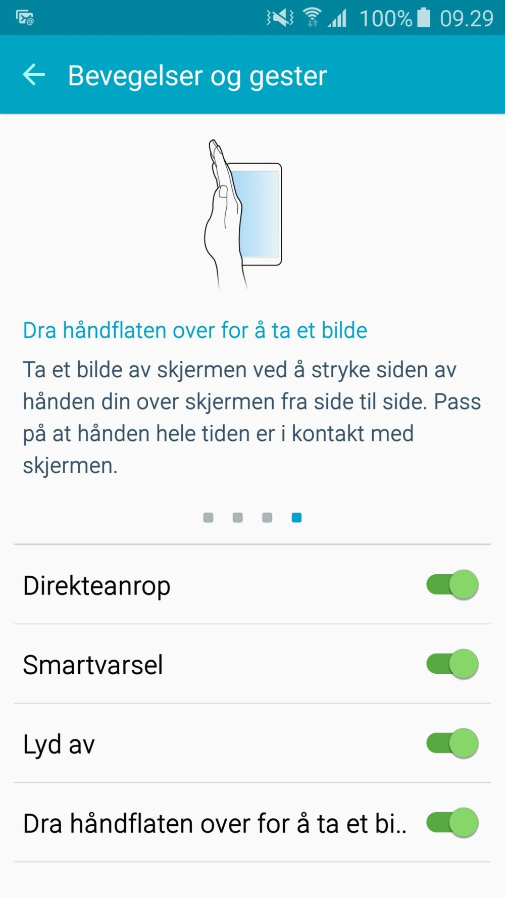 STYR MED BEVEGELSE: Vil du ta et skjermbilde av det som vises på mobilen, kan du bare stryke håndflaten over skjermen på denne måten. STYR MED BEVEGELSE: Vil du ta et skjermbilde av det som vises på mobilen, kan du bare stryke håndflaten over skjermen på denne måten.