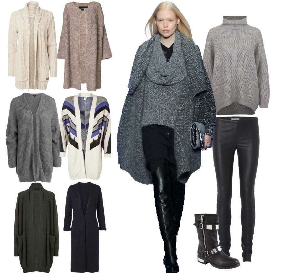 LANGE JAKKER: Øverst fra venstre: Kremfarget fra MQ, kr 799. Beige fra By Malene Birger, kr 3499. Grå fra Lindex, kr 399. I mønster fra Vero Moda, kr 350. Grå fra Whiite, kr 1699. Mørkeblå fra MQ, kr 799. Stylingtips til høyre: Grå fra Bik Bok, kr 299. Bukse fra Samsøe Samsøe, kr 4499. Boots fra Aldo, kr 1599. Catwalk-look: DKNY. LANGE JAKKER: Øverst fra venstre: Kremfarget fra MQ, kr 799. Beige fra By Malene Birger, kr 3499. Grå fra Lindex, kr 399. I mønster fra Vero Moda, kr 350. Grå fra Whiite, kr 1699. Mørkeblå fra MQ, kr 799. Stylingtips til høyre: Grå fra Bik Bok, kr 299. Bukse fra Samsøe Samsøe, kr 4499. Boots fra Aldo, kr 1599. Catwalk-look: DKNY.