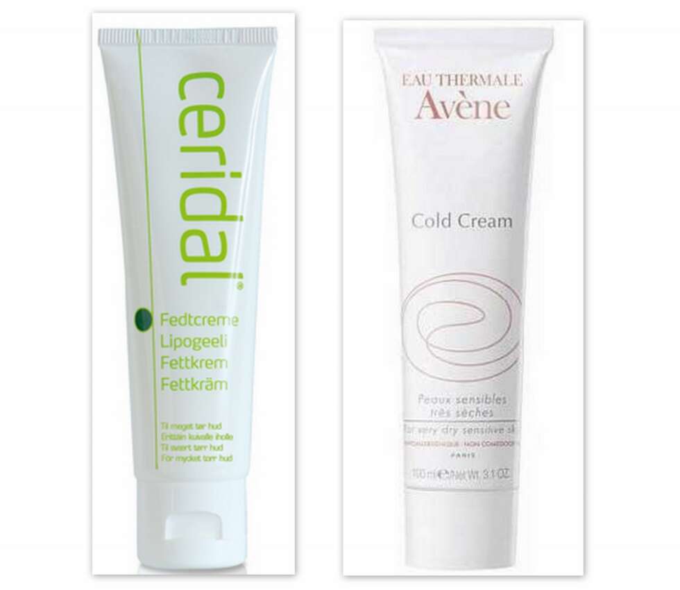 HELT KURRANT: Kuldekrem fra Cerdial (kr 119) og Cold Cream fra Avène (kr 129). HELT KURRANT: Kuldekrem fra Cerdial (kr 119) og Cold Cream fra Avène (kr 129).