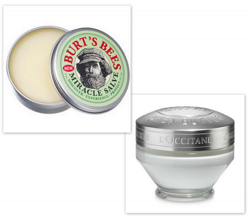 ALTERNATIV: Miracle Salve fra Burt's Bees (kr 139) og Ultra Rich Face Cream fra L'Occitane (kr 329). ALTERNATIV: Miracle Salve fra Burt's Bees (kr 139) og Ultra Rich Face Cream fra L'Occitane (kr 329).