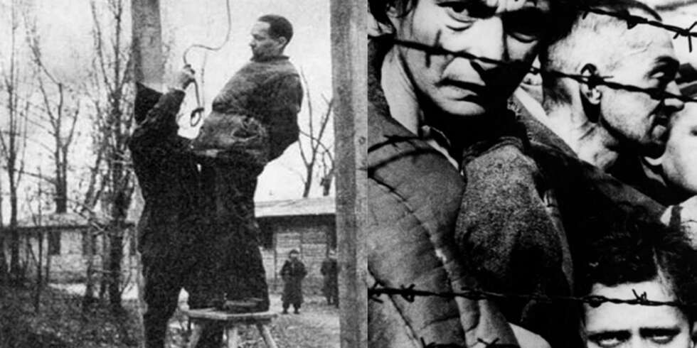 Kommandanten fra Auschwitz var ansvarlig for drapene på tre millioner mennesker. I april 1947 ble han selv hengt på samme sted. Ifølge vitner var Rudolf Höss behjelpelig med å få hodet inn i bøddelens løkke, selv om det ikke ser slik ut her. Kommandanten fra Auschwitz var ansvarlig for drapene på tre millioner mennesker. I april 1947 ble han selv hengt på samme sted. Ifølge vitner var Rudolf Höss behjelpelig med å få hodet inn i bøddelens løkke, selv om det ikke ser slik ut her.