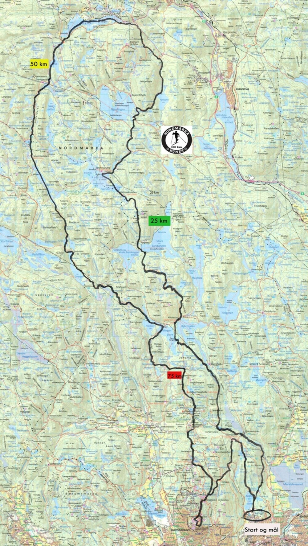 LØYPA: Deltakerne får utdelt dette kartet i en større versjon ved start, hvor alle navn på kartet er lesbare. Løperne får ogs utdelt en trykket løypebeskrivelse. LØYPA: Deltakerne får utdelt dette kartet i en større versjon ved start, hvor alle navn på kartet er lesbare. Løperne får ogs utdelt en trykket løypebeskrivelse.