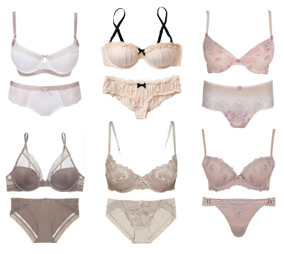 ROMANTISK: Duse puddertoner er sesongens mest trendy og er utrolig lekkert til vinterblek hud. Øverst fra venstre: Bh og hipster fra Triumph, kr 379 og kr 199. Bh og truse fra H&M, kr 149 og kr 69. Bh og hipster fra Change, kr 550 og kr 370. Bh og hipster fra Calvin Klein, kr 449 og kr 249. Bh og truse fra Lindex, kr 249 og kr 99. Bh og stringtruse fra Cubus, kr 179 og kr 79. ROMANTISK: Duse puddertoner er sesongens mest trendy og er utrolig lekkert til vinterblek hud. Øverst fra venstre: Bh og hipster fra Triumph, kr 379 og kr 199. Bh og truse fra H&M, kr 149 og kr 69. Bh og hipster fra Change, kr 550 og kr 370. Bh og hipster fra Calvin Klein, kr 449 og kr 249. Bh og truse fra Lindex, kr 249 og kr 99. Bh og stringtruse fra Cubus, kr 179 og kr 79.