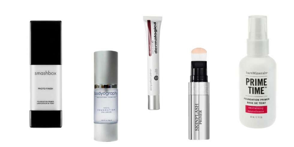 JULIES FAVORITTER: Fra venstre: Smashbox Photo Finish primer kr 260, Bodyography Foundation primer kr 249, Dermalogica Age Smart skin perfect primer kr 590, Dior Skinflash primer kr 390, Bare Minerals prime time kr 459. JULIES FAVORITTER: Fra venstre: Smashbox Photo Finish primer kr 260, Bodyography Foundation primer kr 249, Dermalogica Age Smart skin perfect primer kr 590, Dior Skinflash primer kr 390, Bare Minerals prime time kr 459.