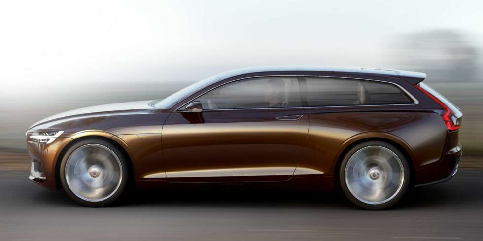 OVERBITT: Helt i fronten har designstudien overheng. Som regelen er, har konseptbilen fått store hjul. FOTO: Volvo OVERBITT: Helt i fronten har designstudien overheng. Som regelen er, har konseptbilen fått store hjul. FOTO: Volvo