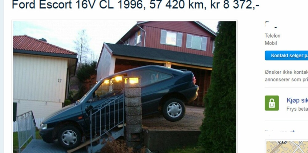 TA EN ELI: Bilen er oppgitt som solgt. FAKSIMILE: Finn TA EN ELI: Bilen er oppgitt som solgt. FAKSIMILE: Finn