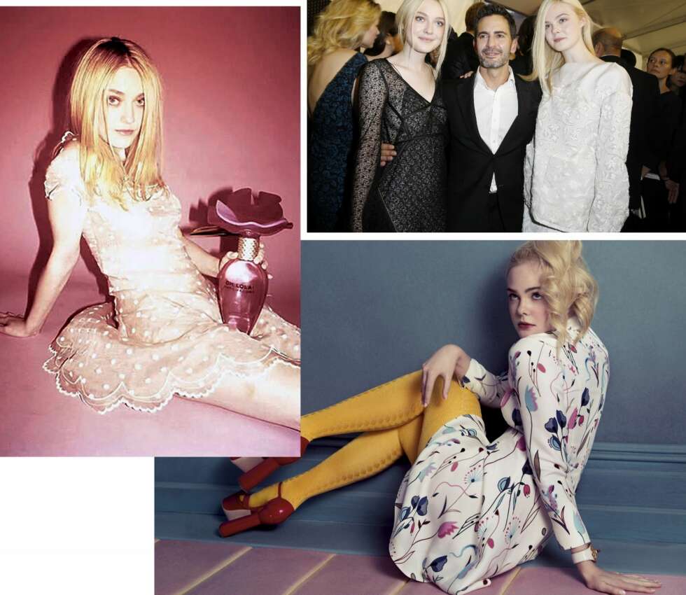 UNGE SØSTRE: Designeren Marc Jacobs la tidelig sin elsk på Dakota og Elle Fanning, og har brukt dem begge i reklamekampanjene sine siden de var 12 år gamle. Merket Miu Miu valgte å bruke den yngste av de to, Elle på 15 år, i fjorårets høstkampanje. UNGE SØSTRE: Designeren Marc Jacobs la tidelig sin elsk på Dakota og Elle Fanning, og har brukt dem begge i reklamekampanjene sine siden de var 12 år gamle. Merket Miu Miu valgte å bruke den yngste av de to, Elle på 15 år, i fjorårets høstkampanje.