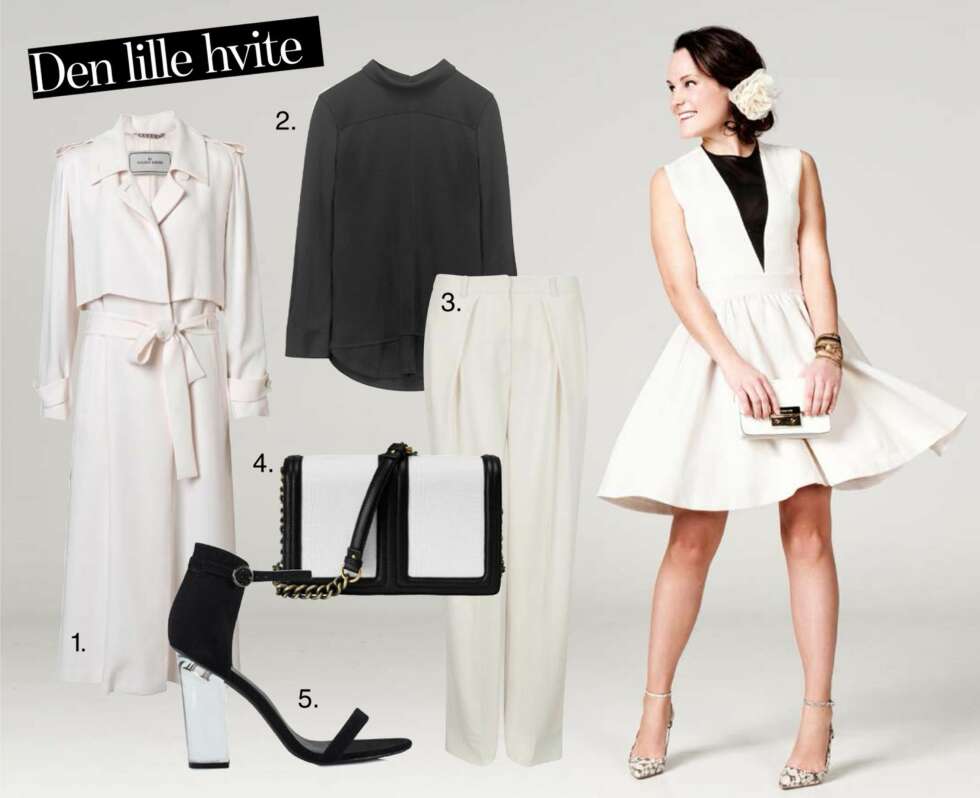 FØRSTE LOOK: Caroline har på seg: Kjole fra By Malene Birger, kr 2299. Veske fra Michael Kors, kr 1599. Sko fra Alexsander Wang, kr 5000. Armbånd fra Lindex, kr 129. Produktforslag til venstre: 1. Kåpe fra By Malene Birger, kr 5199. 2. Bluse fra the Jersey, kr 1300. 3. Bukse fra The Witch, kr 2090. 4. Veske fra H&M, kr 250. 5. Sko fra Nelly, kr 400. FØRSTE LOOK: Caroline har på seg: Kjole fra By Malene Birger, kr 2299. Veske fra Michael Kors, kr 1599. Sko fra Alexsander Wang, kr 5000. Armbånd fra Lindex, kr 129. Produktforslag til venstre: 1. Kåpe fra By Malene Birger, kr 5199. 2. Bluse fra the Jersey, kr 1300. 3. Bukse fra The Witch, kr 2090. 4. Veske fra H&M, kr 250. 5. Sko fra Nelly, kr 400.